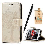 S5 Case,Samsung Galaxy S5 Case (i9600) - Wallet Embossed Flower Tree PU Leather Soft TPU Inner Cover with Magnetic... N39