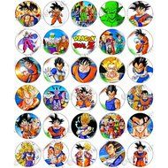 30 x Dragon Ball Z Edible Rice Wafer Paper Cupcake Toppers