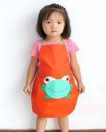 Kids Waterproof Aprons,Cartoon Frog Pattern Aprons,Let Clothes Clean N2
