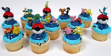 POKEMON 24 Piece MINI Birthday Party Cupcake Topper Set N2