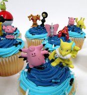 POKEMON 24 Piece MINI Birthday Party Cupcake Topper Set N3