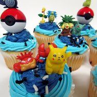 POKEMON 24 Piece MINI Birthday Party Cupcake Topper Set N5