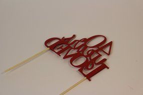 All About Details Red 40-Years-Loved Cake Topper N3