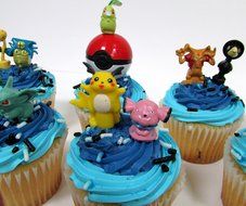 POKEMON 24 Piece MINI Birthday Party Cupcake Topper Set N6