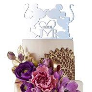 Sugar Yeti Made In USA Personalized Wedding Cake Topper Minnie Heart Mickey Initials With Date #25 Black N8