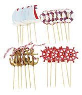 BETOP HOUSE Set of 24 Pieces Sailor Themed Cupcake Topper Picks for Baby Shower Birthday Party N2