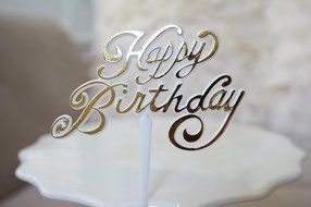 &quot;Happy Birthday&quot; Cake &amp; Cupcake Party Birthday Pick - Gold (4-count)