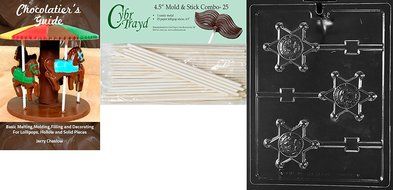 Cybrtrayd J108 Sherriff Badge Pop Jobs Chocolate Candy Mold N6
