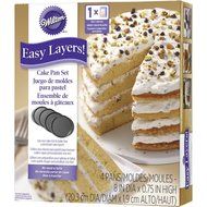 Wilton 2105-0188 4 Piece Easy Layers Round Cake Pan Set, 8&quot; N7