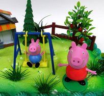 PEPPA PIG 12 Piece Birthday CAKE Topper Set, Featuring Peppa Pig and George Pig, Decorative Themed Accessories... N3