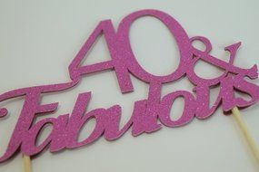 All About Details Pink 40-&amp;-fabulous Cake Topper N2
