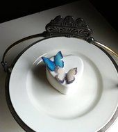 Edible Butterflies &copy; - Small Blue and Cream Set of 24 - Cake and Cupcake Toppers, Decoration N2