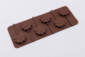 6 Cavity Sunflower Shape Lollipop Pudding Chocolate Ice Mold for Homemade DIY Products for Kids N7