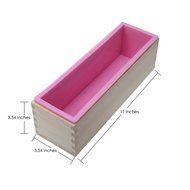 YFShine Flexible Rectangle Silicone Soap Loaf Mold Wooden Box DIY Making Supplies Tools (1200g, Pink) N11