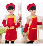 Unisex Kids Cooking Painting Gardening Apron Baking Personalized Childrens Apron(RRD,XL) N25