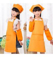 Unisex Kids Cooking Painting Gardening Apron Baking Personalized Childrens Apron(RRD,XL) N26