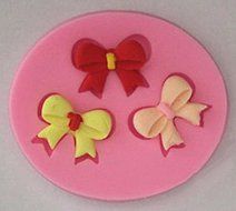 Bow 3 Cavity Mini Silicone Mold for Fondant, Gum Paste, Chocolate, Crafts N2