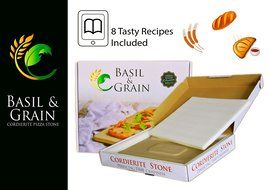 Rectangle Pizza Stone for Crispy Crust - 14"x17" for Oven n Grill with Gift Packaging - Home Baking n Cooking...