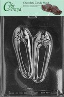 Cybrtrayd K058 Ballet Slipper Chocolate Candy Mold with Exclusive Cybrtrayd Copyrighted Chocolate Molding Instructions