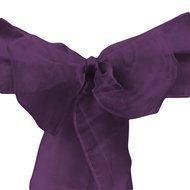 LinenTablecloth Organza Sash (10-Piece) Eggplant N17