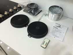 La Cuisine 36" LOH8203-13-GR European Style Wall Mount Stainless Steel Ductless Range Hood Vent W/ Touch Panel... N3