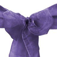 LinenTablecloth Organza Sash (10-Piece) Eggplant N21