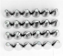 33-Piece Cake Decorating Kit Tips Stainless Steel Icing Tip Set Tools with 2 Silicone Pastry Bags 5 Reusable Couplers... N2