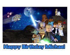 Lego Star Wars Image Photo Cake Topper Sheet Personalized Custom Customized Birthday Party - 1/4 Sheet - 77762 N2