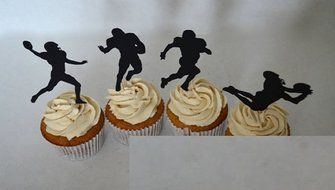 12 Football Theme Cupcake Toppers