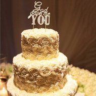 Gold Plated Crystal Rhinestone Letters God Gave Me You Wedding Cake Topper N2