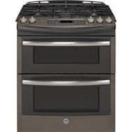 GE PGS950EEFES Profile 30" Slate Gas Slide-In Sealed Burner Double Oven Range - Convection