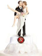 Military &quot;Over the Threshold&quot; Cake Topper- Air Force - Navy - Army - Marines: Skirt Color: WHITE - Seal: ARMY