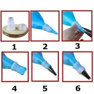 Daixers Pastry Decorating Bags - 8 Piece Cake Decorating Set-Includes Reusable Icing Bag, Coupling, and Nozzles... N5
