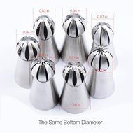 Joinor NEW Version 7pcs Set Stainless Steel Sphere Ball Tips Russian Icing Piping Nozzles Tips Pastry Cake Fondant... N3