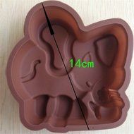 FLY 2PCS Elephant Silicone Cake Pan Mold Fondant Baking Mould N3
