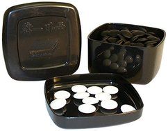 Glass Stones and Bowls, 8mm, Black