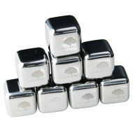 Buenoce Ice Wine Stones Set of 8 with Plastic Storage Box and Tweezers, Stainless Steel Reusable Wine Ice Cubes... N6