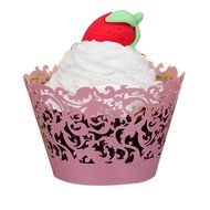 Wensltd 50pc New! Little Vine Lace Laser Cut Cupcake Wrapper Liner(pack of 50) (Blue) N4