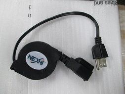 Nexhi&reg; ZIP-PWR-EX1 Retractable AC Power Extension Cord (5 feet, Black) N2