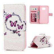 S6 Edge Case,Samsung Galaxy S6 Edge Case - Wallet Folio Flip Premuim PU Leather Case Colorful Print Design with... N27