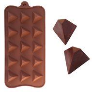 Fanhesheng 15 Cavity Triangle Pyramid Silicone Mold Pan for Ice Cube, Chocolate, Candy, Soap, Candle, Jello, Crayon... N4