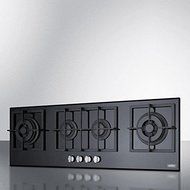 Summit GC443BGL 43" Island Gas Cooktop with 4 Sealed Burners Cast Iron Grates Electronic Ignition and Smooth Black... N2