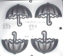 Umbrella Side View Chocolate Candy Mold Baby Shower 608