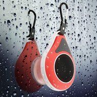 AGPtek&reg; Waterproof Mini Wireless Shower Mic Speaker with Built-in Suction Cup &amp; snap hook, 6hrs of Playtime (Red) N5