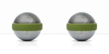 A Pair of OYO Ballo Portable Stereo Speakers, Build-in Rechargeable Battery, Olive