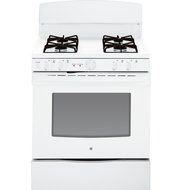 GE JGB450DEFWW 30" White Gas Sealed Burner Range - Convection N5