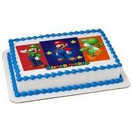 Super Mario Brothers Mario, Luigi, and Yoshi Edible Icing Image (1/4 Sheet)