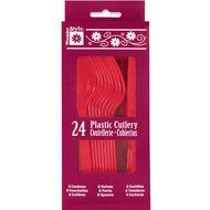 Plastic Silverware Set for 8 Guests, Yellow, 24 Pieces N13