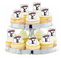 CakeSupplyShop Item#24259 24pk Cheerleader Edible Cupcake Decoration Toppers / Picks