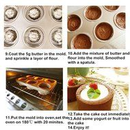 T-TOPER 6 Cup Nonstick Carbon Steel Canele Cake Mold Cupcake Pan, Easy To Clean, Double Sides Avaliable, Heat... N3